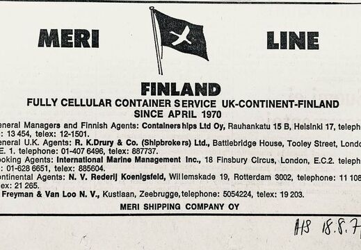 Meri Line, lehtimainos