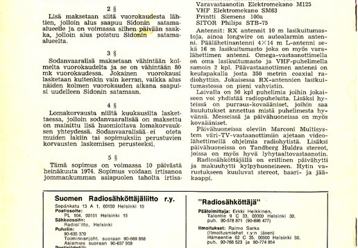 Radiosähköttäjälehti 4/1974
