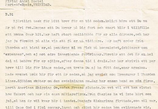 BRITA THORDÉN, kirjeenvaihtoa