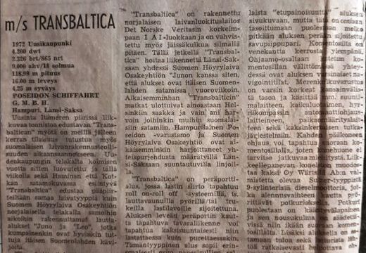 TRANSBALTICA, lehtiuutinen